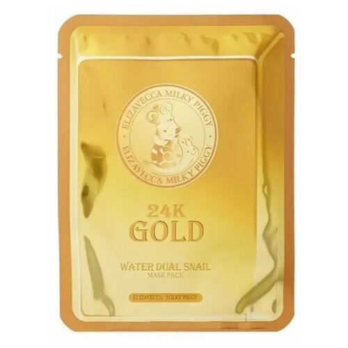 Elizavecca 24k gold water dual snail mask Тканевая маска с золотом и муцином улитки