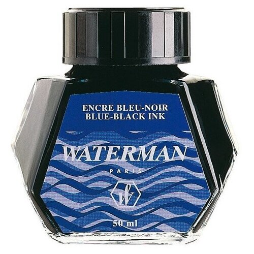 waterman s0110810 флакон с голубыми чернилами южное море south sea blue waterman Флакон чернил Waterman для перьевой ручки, 50 мл Темно-синий