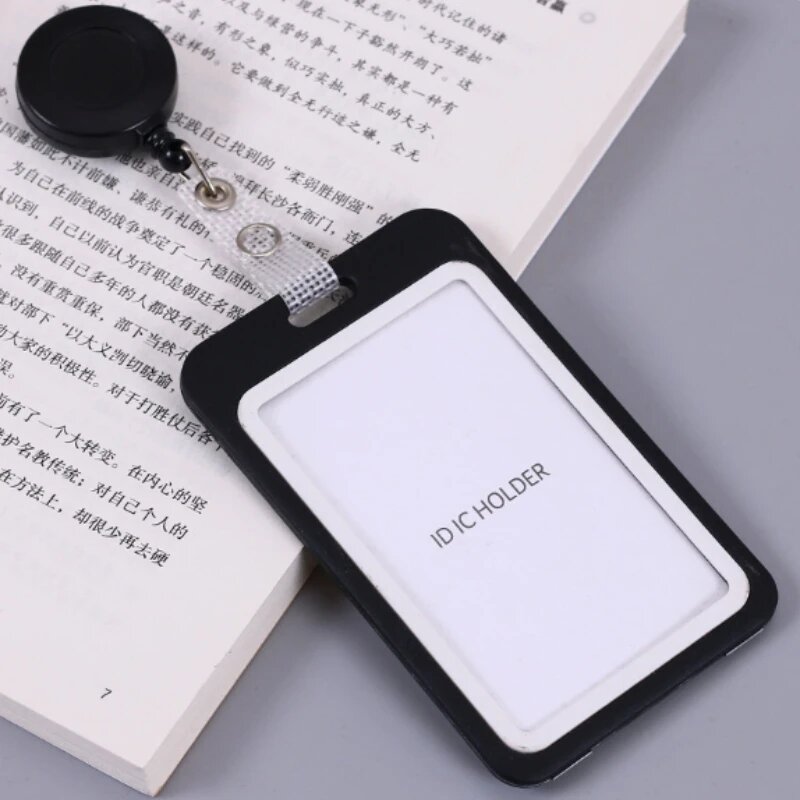 Черный горизонтальный держатель для ID-карт vertical