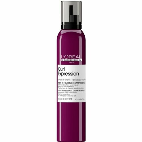 Крем-мусс 10-в-1 для всех типов кудрявых волос L`oreal Professionnel Curl Expression с термозащитой, 250 мл l oreal professionnel serie expert curl expression premium kit