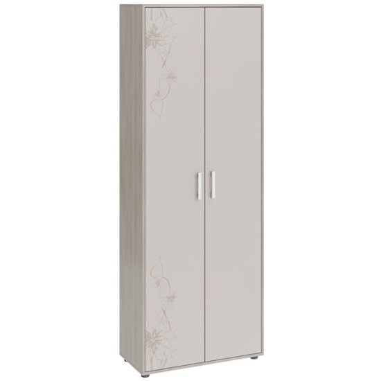 фото Шкаф комбинированный трия Витра тип 1 Ясень шимо/Сатин матовый с рисунком