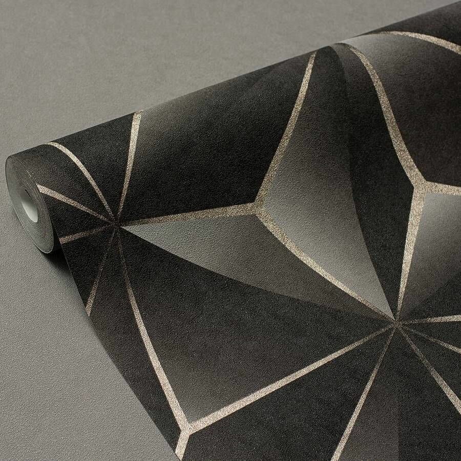 Обои Калейдоскоп геометрия черные, метровые (Ateliero, арт. 88187-09)