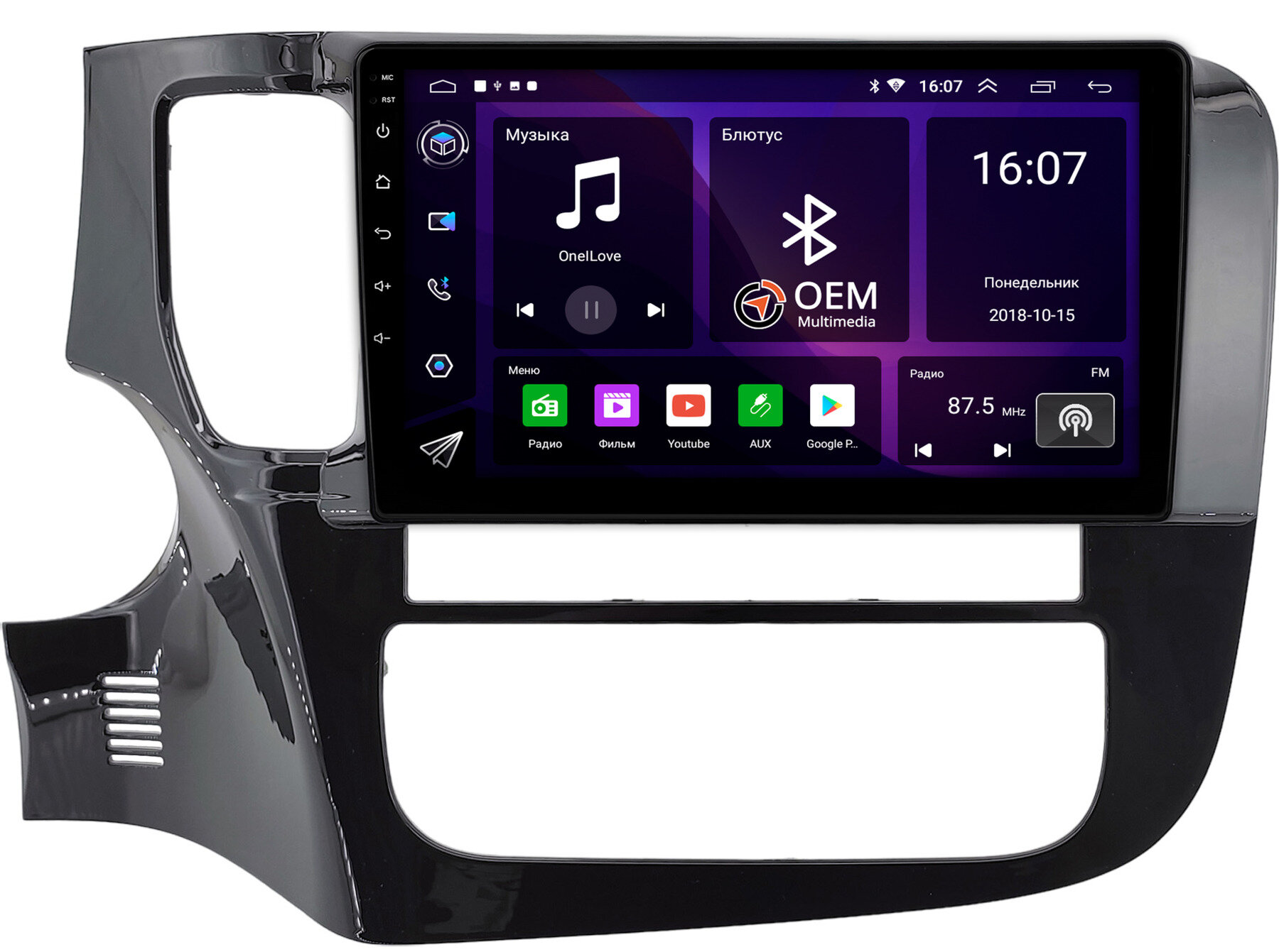 Штатная магнитола Mitsubishi Outlander 3 (2012-2024) (глянцевая) OEM RK9-0145 на Android 10