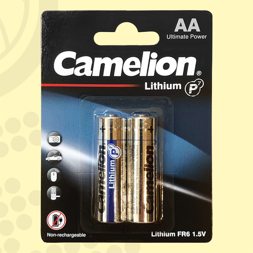 Camelion AA (FR6) Lithium | 1,5 вольта Литиевые батарейки - 2шт батарейки дисковые литиевые camelion lithium 5 шт