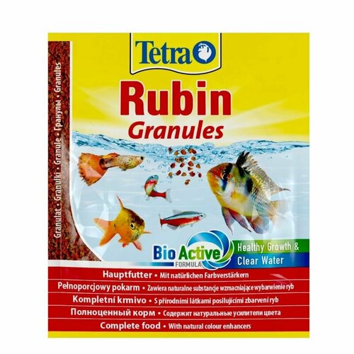 Корм Tetra Rubin Granules в гранулах для улучшения окраса всех видов рыб, 15 г, 10 упаковок корм для рыб tetra goldfish granules гранулы 100 мл