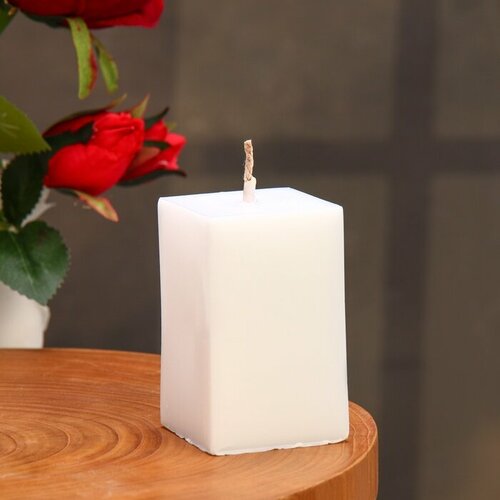 SUI Свеча декоративная Кубическая 5х8 см белая 489₽