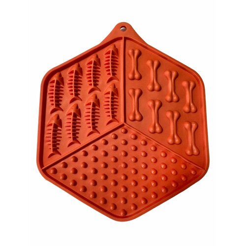 Лизательный коврик для собак и кошек, коврик для медленного кормления из 3 секций