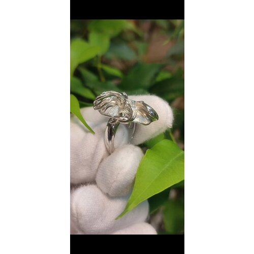 Кольцо Альдзена Весна К-15003, серебро, 925 проба, родирование, фианит, размер 18.5, серебряный