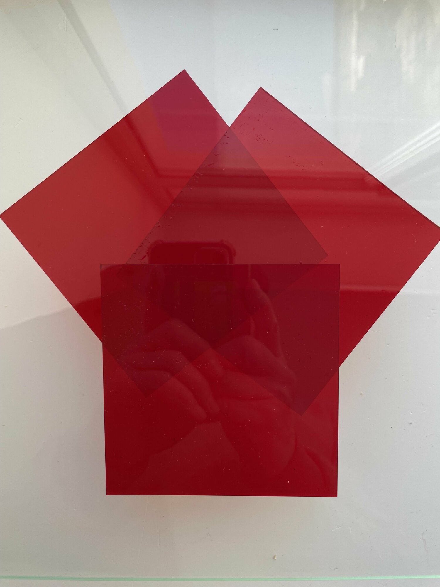 фото Стекло витражное 3 мм, красное 2615, 3 шт, 10х10 см