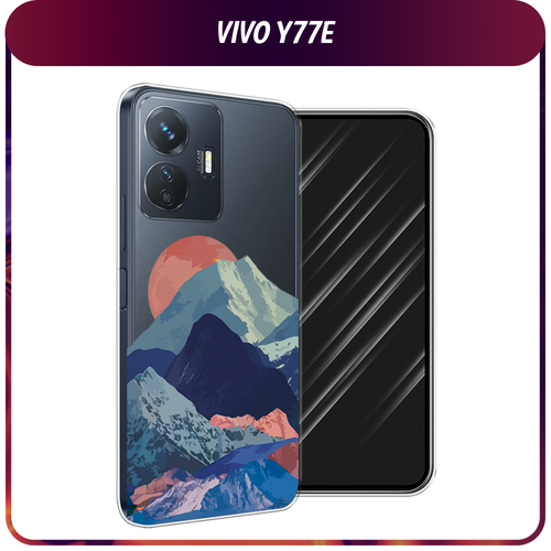 Силиконовый чехол на Vivo Y77e / Виво Y77e Закат в снежных горах, прозрачный силиконовый чехол на vivo y77e виво y77e beautiful day