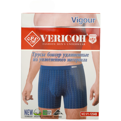 Трусы Vericoh, 2 шт., размер 4XL, синий, серый