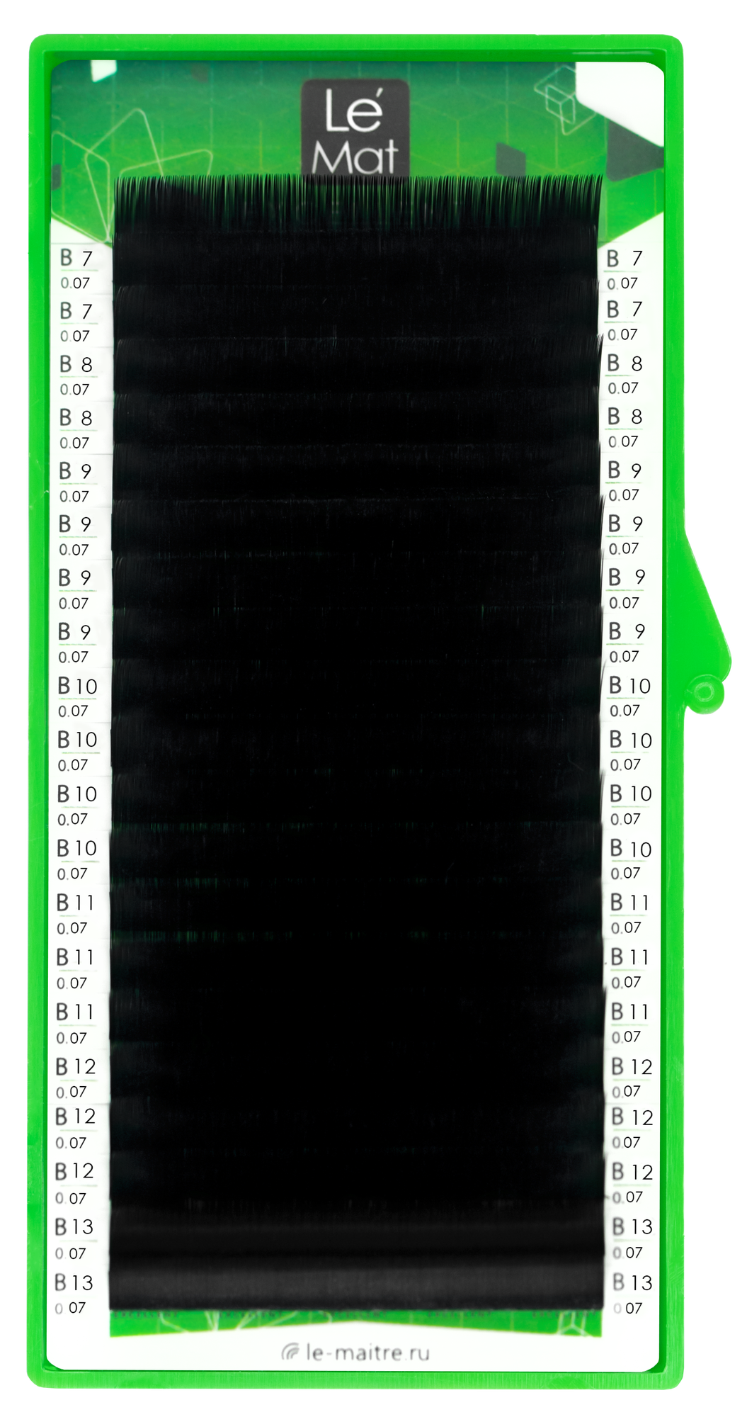 Ресницы черные Le Mat 'Excellent' mix B 0.07 7-13 mm (20 линий)