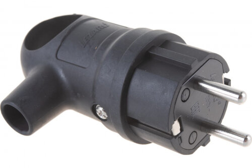 Вилка Lezard 16А 2P+PE 220-240В с ручкой каучук 106-0400-0109/109