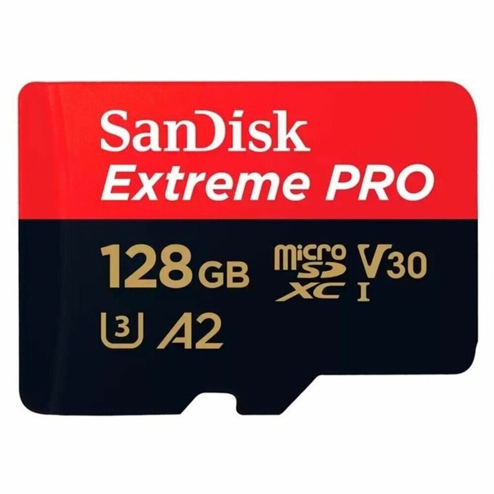 Карта памяти Micro SecureDigital 128Gb SanDisk Extreme Pro microSDXC class 10 UHS-1 U3 V30 A2 (SDSQXCD-128G-GN6MA) + адаптер