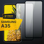 Комплект 2 шт. Противоударное защитное стекло для телефона Samsung Galaxy A35 / Полноклеевое 3D стекло с олеофобным покрытием на смартфон Самсунг Галакси А35 / С черной рамкой