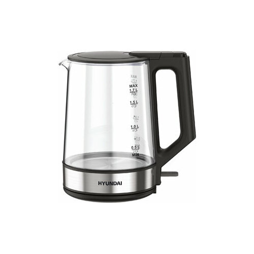 HYUNDAI Чайник электрический Hyundai HYK-G8808 17л 2200Вт черныйсеребристый корпус стекло 171900₽