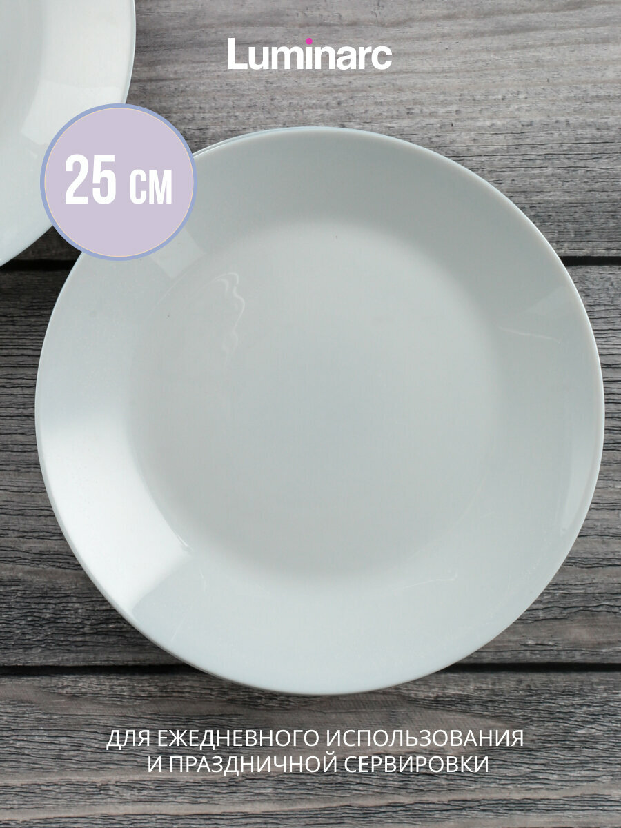 Тарелка обеденная LUMINARC "лили гранит" 25 см, 1 штука, для ПММ и СВЧ — фото 1