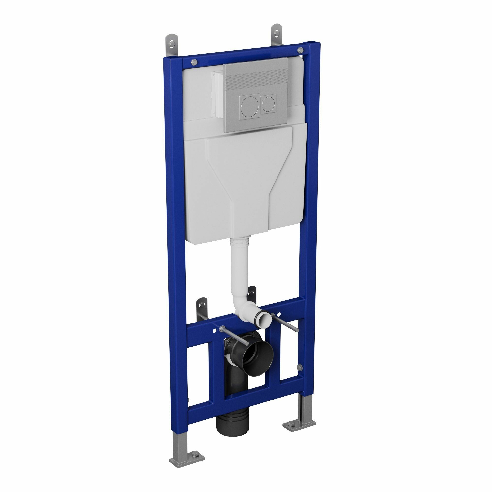 фото Комплект 2 в 1: инсталляция GROSSMAN + клавиша смыва Cosmo, хром матовый