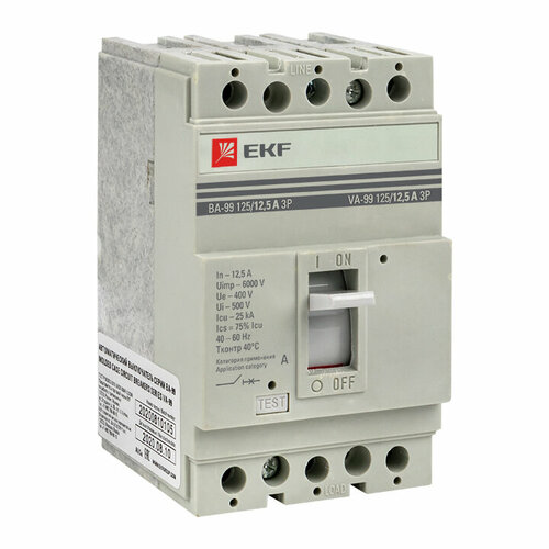 EKF PROxima Выключатель автоматический ВА-99 125/12,5А 3P 25кА mccb99-125-12.5 (7 шт.)