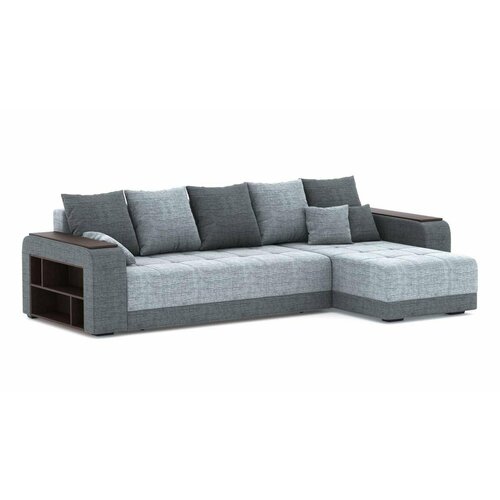 Угловой диван Дубай Рогожка Дрим Лайт Грей + Грей