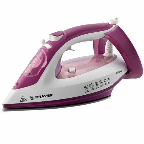 Утюг BRAYER 4006BR 2400 Вт 280 мл керамическая подошва 25 гмин 280 мл бело-розовый 510500₽