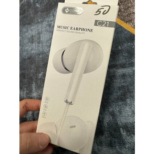 Проводные наушники капельки с микрофоном Cokike C21 95 Дцб 130см 16 Ом разъем 35мм для старых телефонов магнитолы радио MP3-плеера VR-оч 588₽