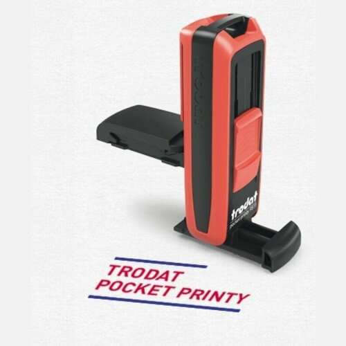 Trodat Pocket Printy 9512 Оснастка для штампа, карманная (штамп 47 х 18 мм.), Серебряный