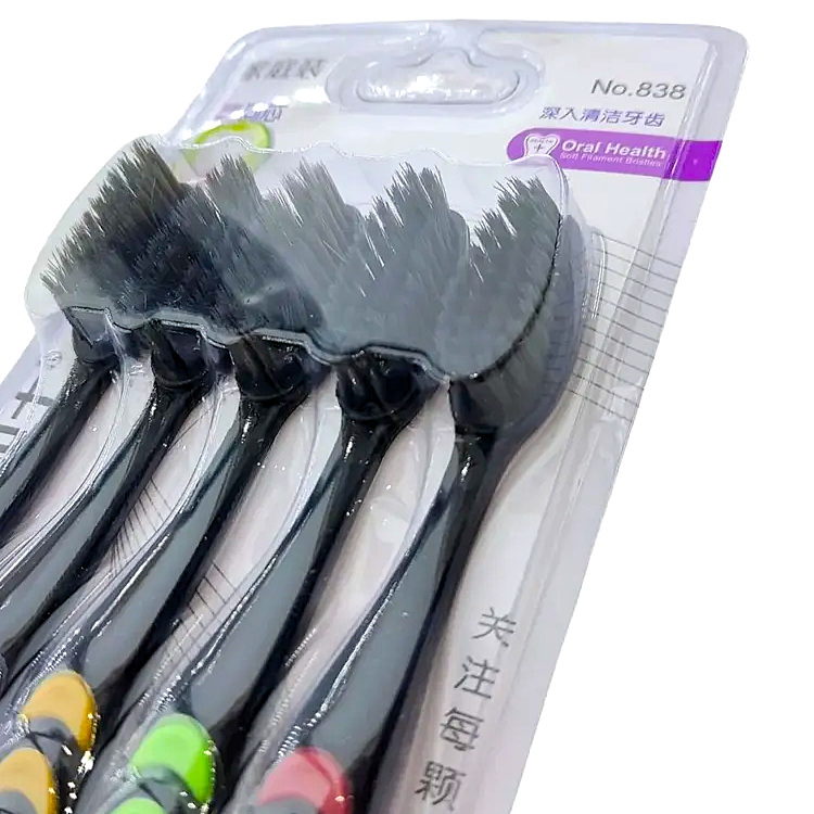 Изображение Набор бамбуковых щёток для зубов с эффектом нити, 5 шт, детская и взрослая