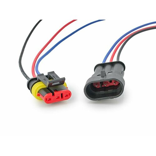 Разъёмы герметичные 3-х контактные с проводами 15см (мама+папа)