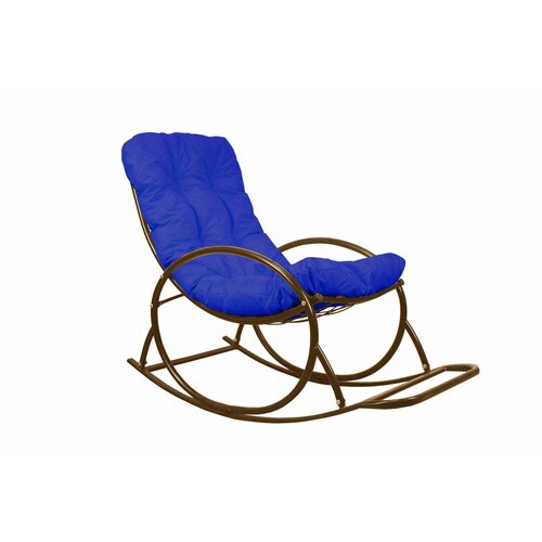 Кресло-качалка коричневое, синяя