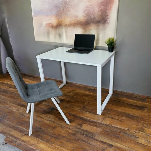 Изображение товара Игровой компьютерный стол/ Лофт, 100*60 см, цвет столешницы Белый, Ножки лофт белые