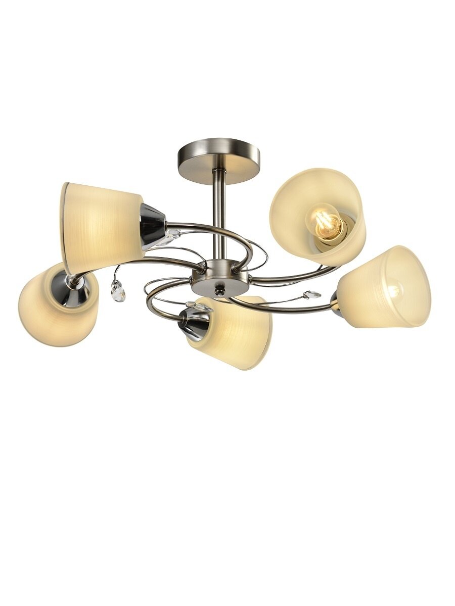 Люстра Power Light SPRING 5 5 ламп E27 мощность до 60Вт серебристый цвет