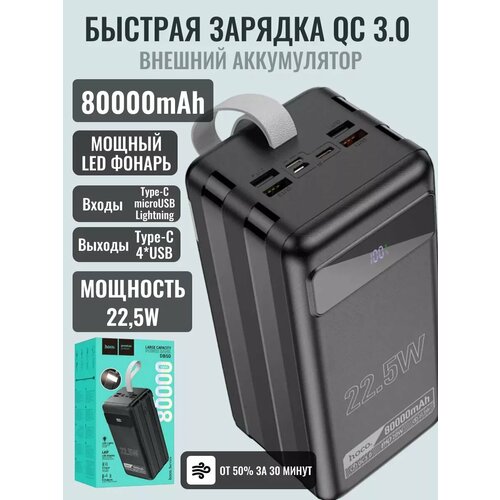 Быстрая зарядка PDQC Внешний аккумулятор 80000mAh 7060₽