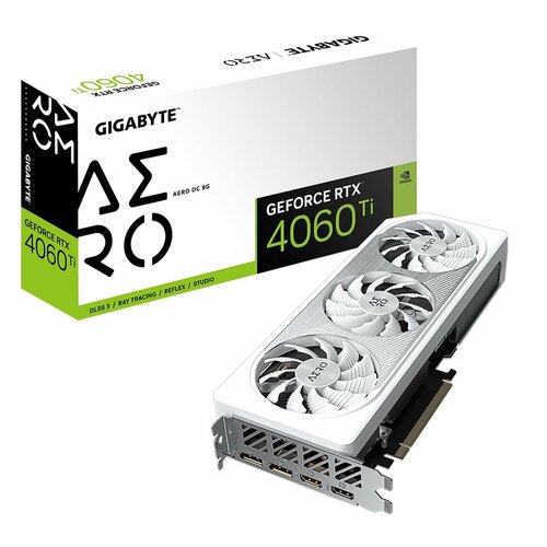 Видеокарта GIGABYTE NVIDIA GeForce RTX 4060 Ti AERO OC 8GB GV-N406TAERO OC-8GD 6480100₽