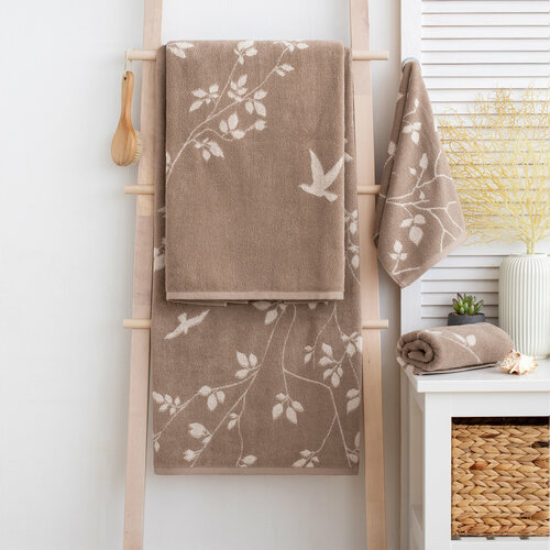 Набор махровых полотенец Самойловский текстиль Форест цвет Мокко 2 предмета 70x140 см - 1 шт 50x90 см - 1 шт 100 хлопок 1899₽