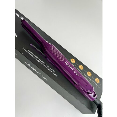 Утюжок для челки Happy Hair титановые пластины Сливовый 4700₽