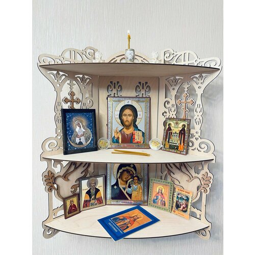 Иконостас угловой навесной полка для икон