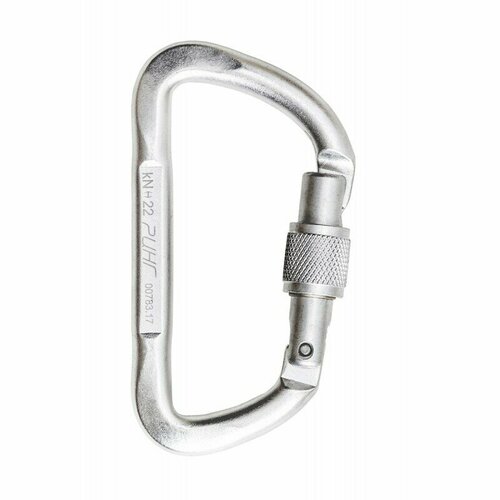 Ринг Карабин альпинистский дюралевый трапеция с ребром жесткости и винтовой муфтой кейлок 22 кН для спортивного туризма и альпинизма