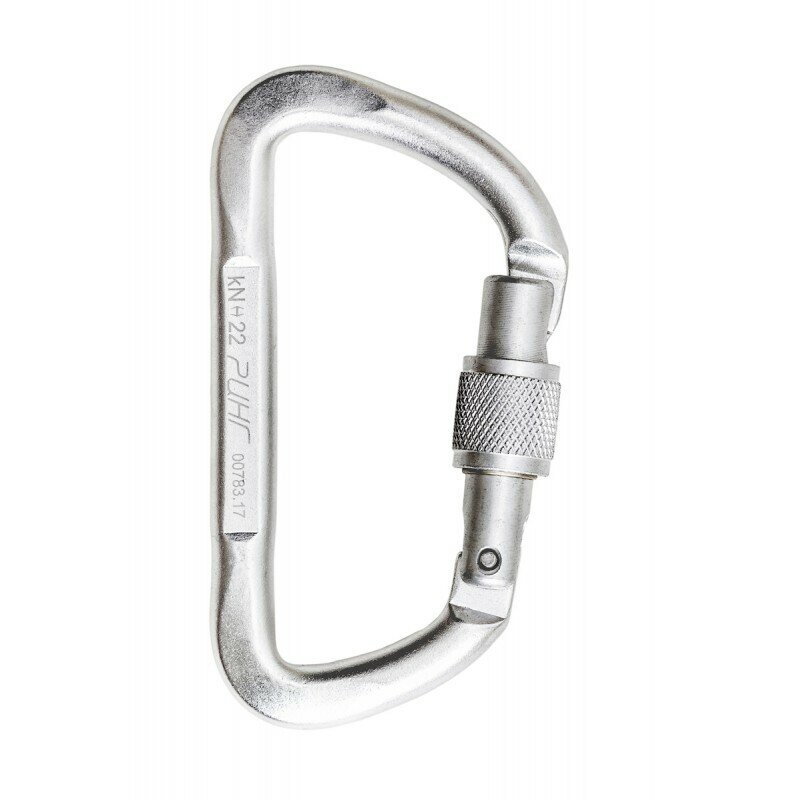 Ринг Карабин альпинистский дюралевый трапеция с ребром жесткости и винтовой муфтой кейлок 22 кН для спортивного туризма и альпинизма