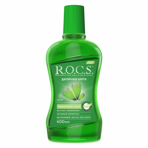 Ополаскиватель R.O.C.S. (Рокс) для полости рта Двойная мята 400 мл фото