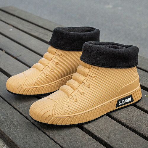 Изображение товара MOOCIE Новые стильные мужские водонепроницаемые резиновые сапоги для отдыха на природе модные студенческие короткие сапоги для работы на все сезоны нескользящие резиновые сапоги для взрослых резиновые бахилы, EU:43