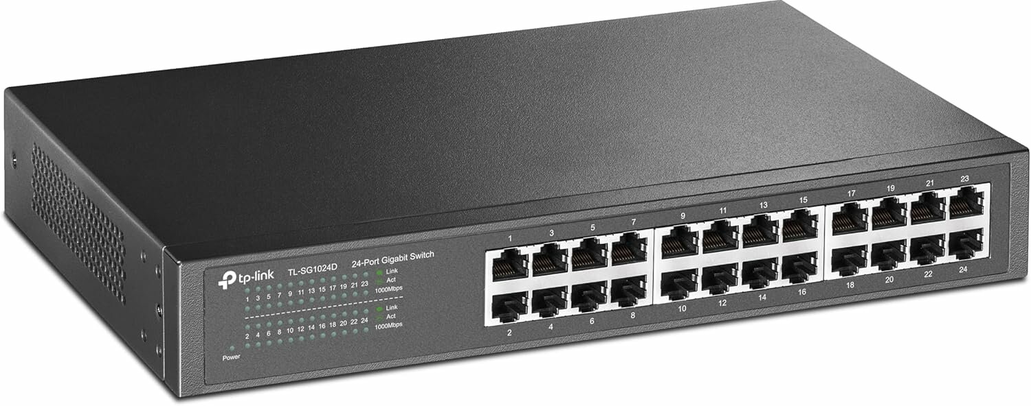 Коммутатор TP-Link TL-SG1024D 24-Порт 10/100/1000 Мбит/с, настольный