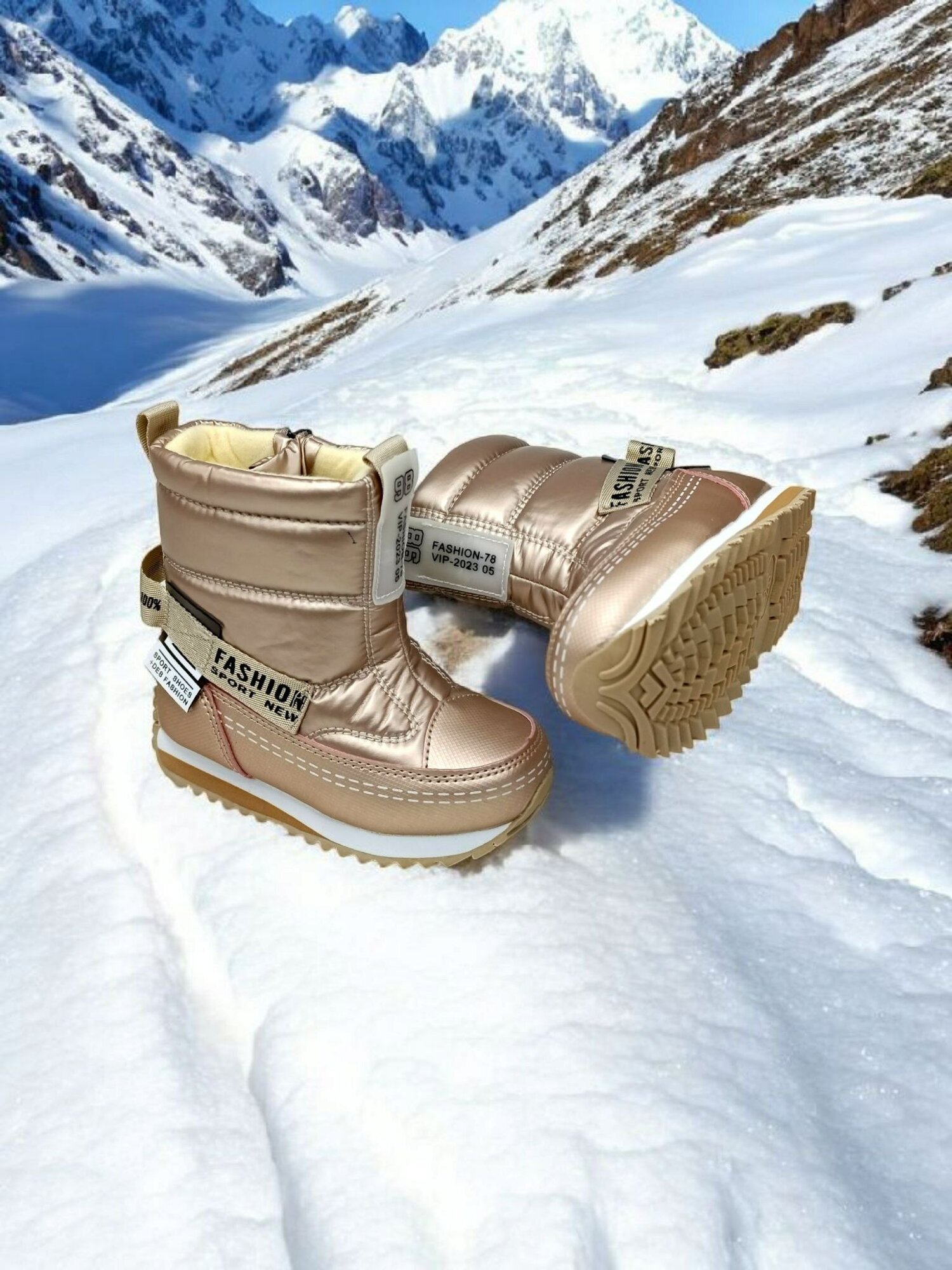 Дутики , размер 25, золотистый — фото 1