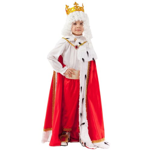 фото Карнавальный костюм король с париком пуговка рост 122