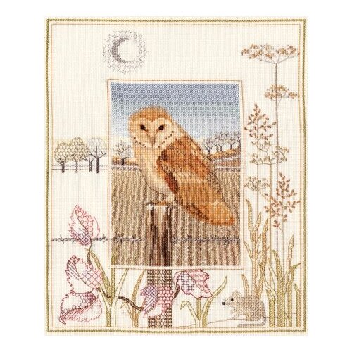 фото Набор для вышивания в технике бэкстич и счётный крест barn owl derwentwater designs wil3