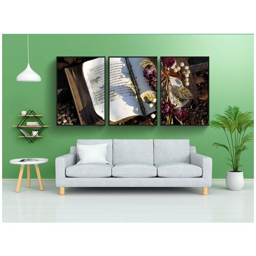 фото Набор модулных постеров для интерьера "могильные украшения, копать землю, кладбище" 60x90 см. в тубусе, без рамки lotsprints