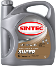 Синтетическое моторное масло SINTEC Super 10W-40 SAE API SG/CD, 5 л, 1 шт.