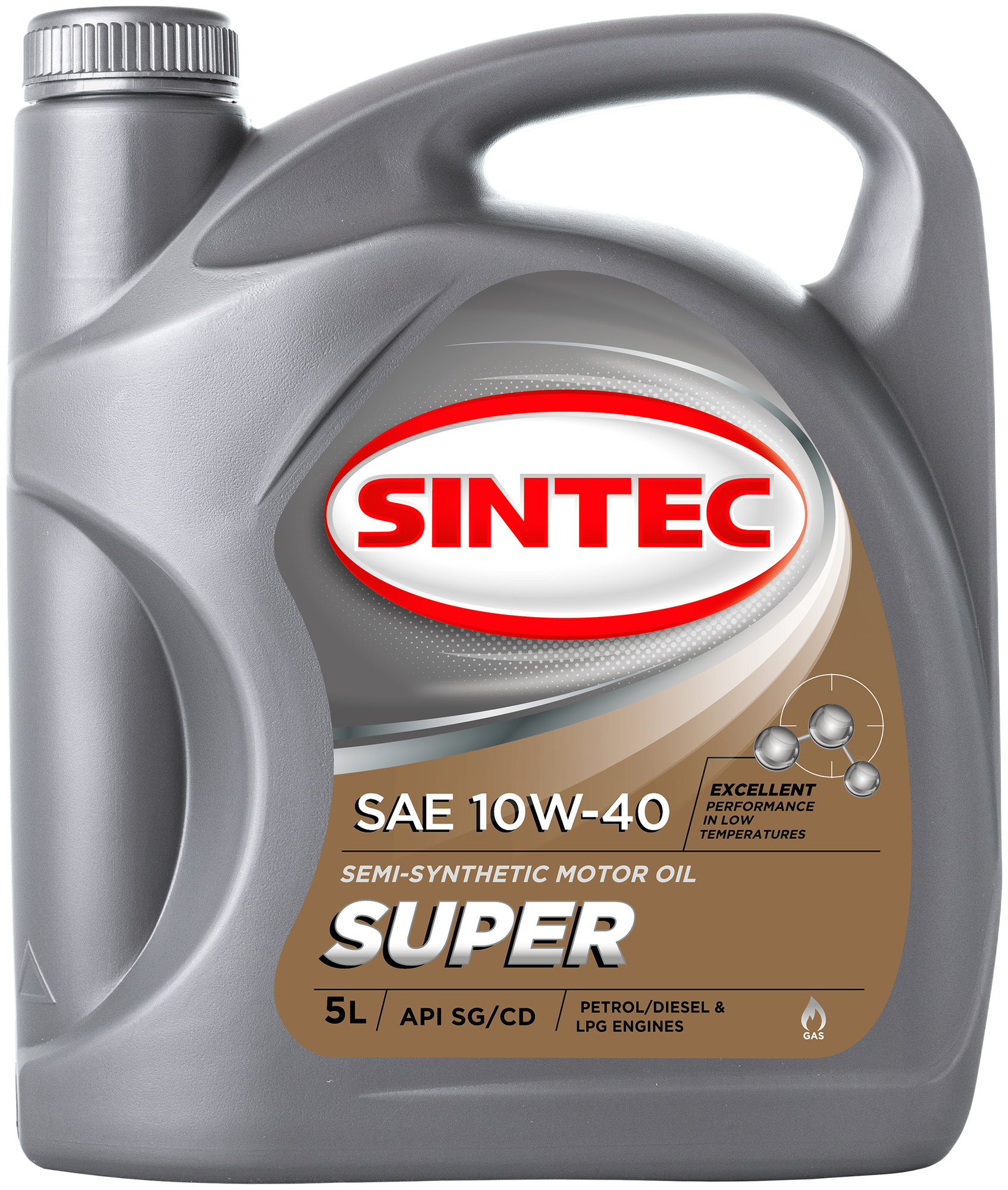 Синтетическое моторное масло SINTEC Super 10W-40 SAE API SG/CD, 5 л, 1 шт.