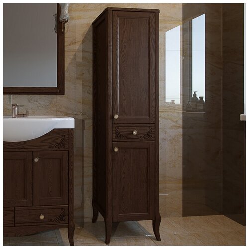 Шкаф-пенал ASB-Woodline Салерно 40 орех антикварный