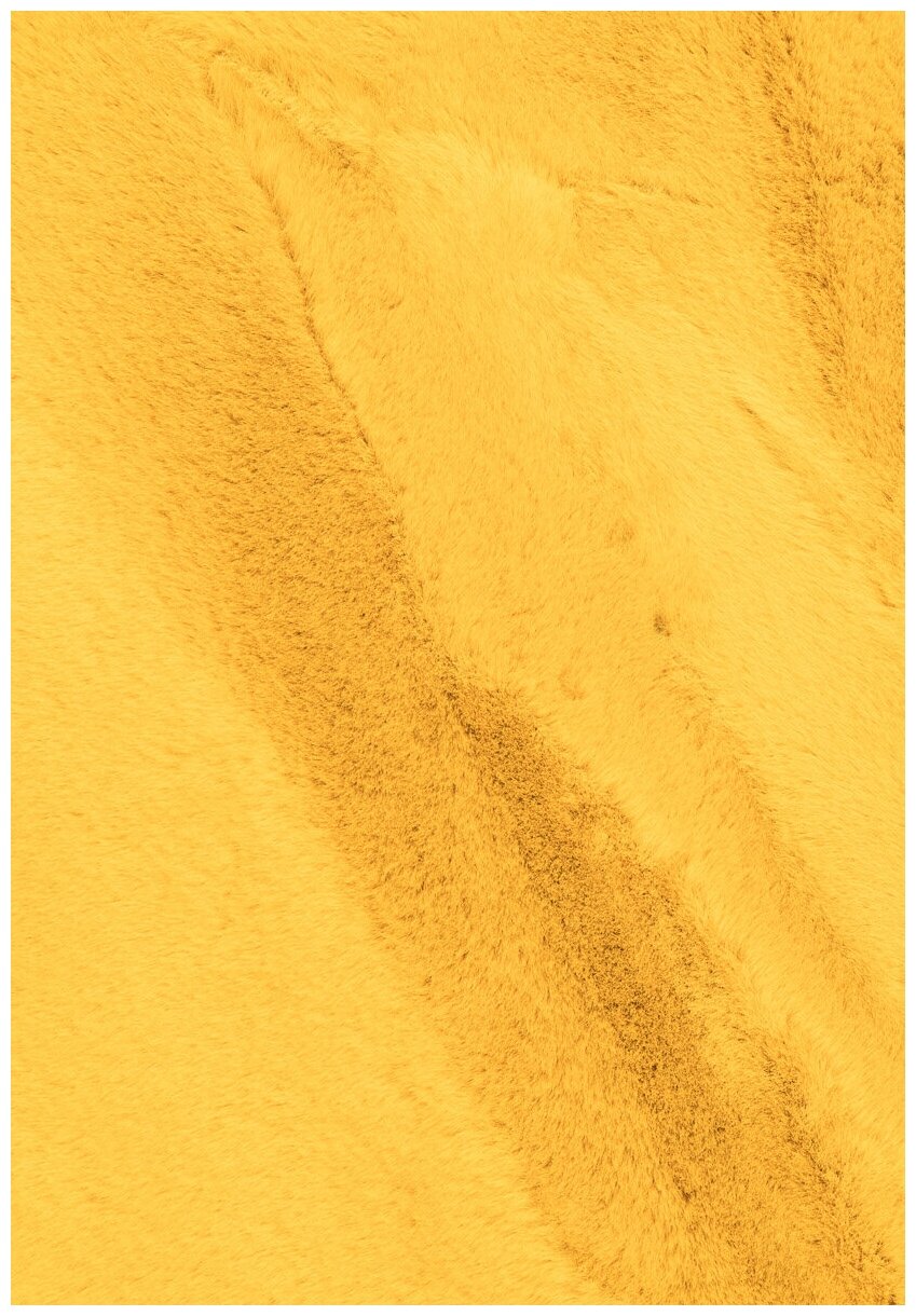 Ковер на пол 0,9 на 0,9 м в спальню, гостиную, детскую, пушистый, с длинным ворсом, жёлтый Rabbit Rex MR-445 круглый - фотография № 7